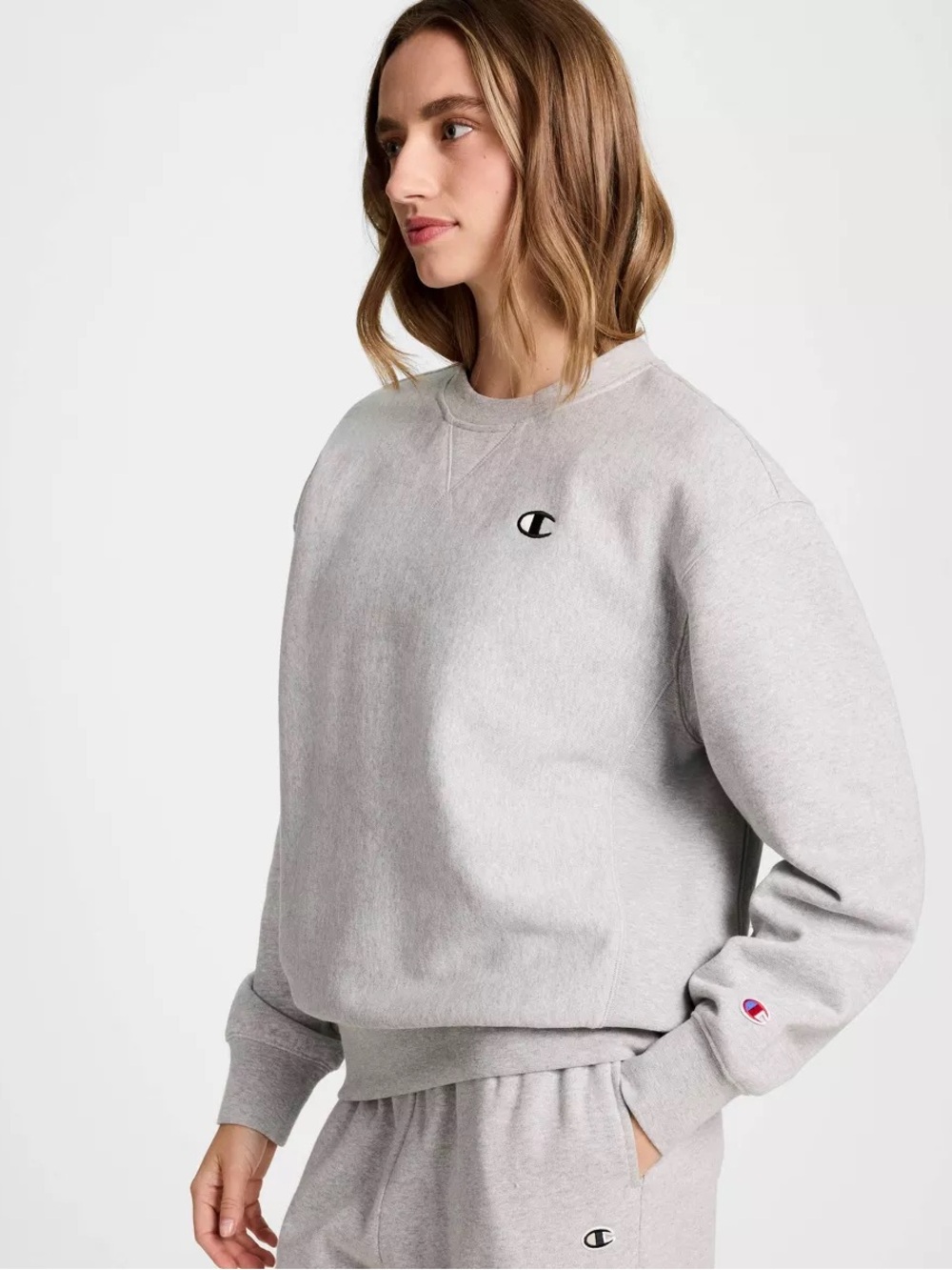 Champion Womens Streetwear NWT Fleece Grey Crewneck Sweatshirt Size S - Picture 3 of 5